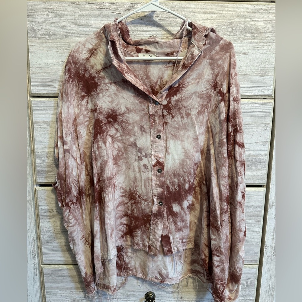 Tie-Dye Button-Up Shirt